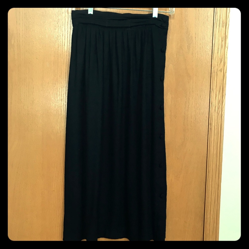 Long Black linen skirt